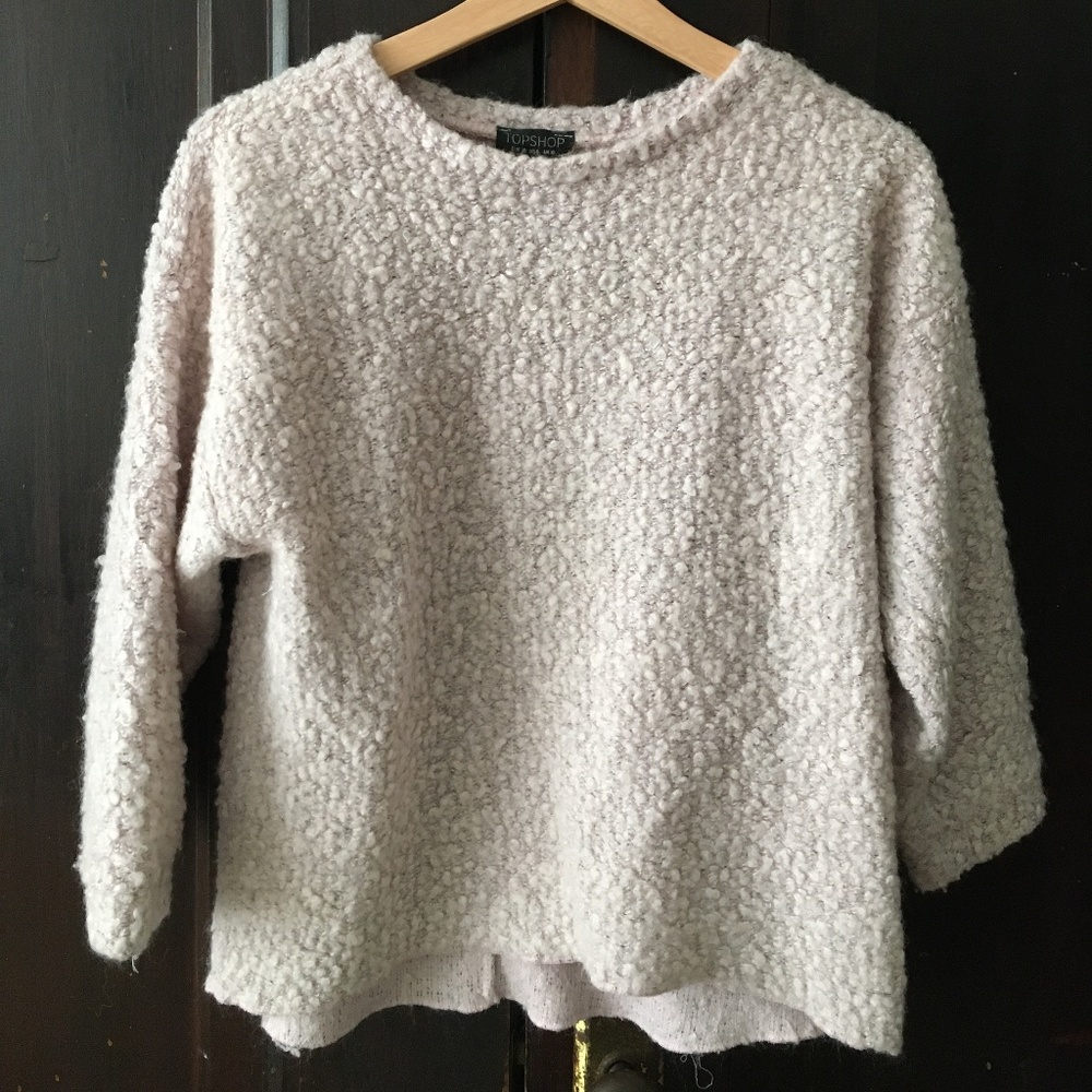 TopShop Sweater - light pink faux shearing size US 6 UK 10